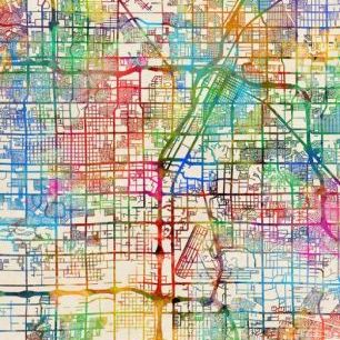 輸入壁紙 カスタム壁紙 PHOTOWALL / Las Vegas City Street Map (e311411)