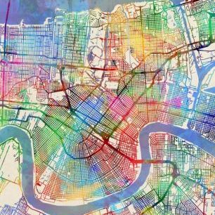 輸入壁紙 カスタム壁紙 PHOTOWALL / New Orleans Street Map (e311412)