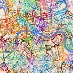 輸入壁紙 カスタム壁紙 PHOTOWALL / London England Street Map (e311413)