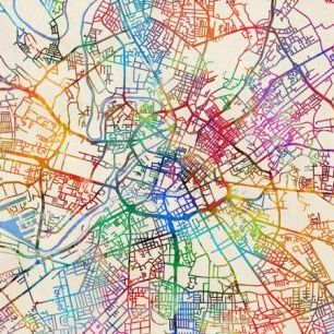 輸入壁紙 カスタム壁紙 PHOTOWALL / Manchester England Street Map (e311415)