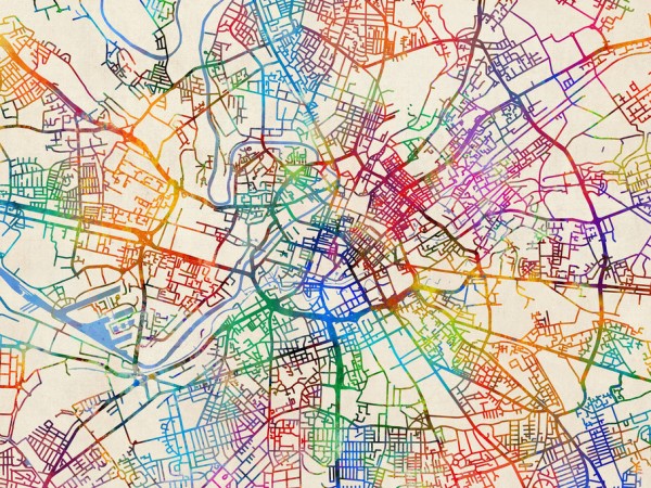 輸入壁紙 カスタム壁紙 PHOTOWALL / Manchester England Street Map (e311415)
