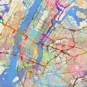 輸入壁紙 カスタム壁紙 PHOTOWALL / New York City Street Map (e311421)