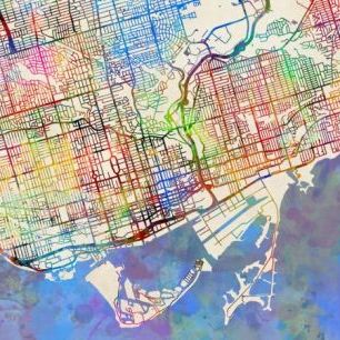 輸入壁紙 カスタム壁紙 PHOTOWALL / Toronto Street Map (e311424)