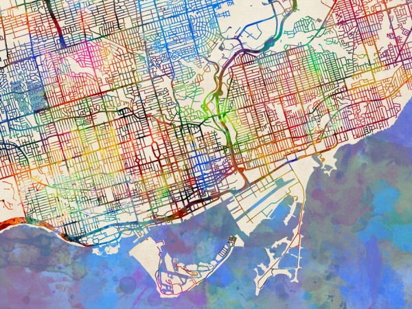 輸入壁紙 カスタム壁紙 PHOTOWALL / Toronto Street Map (e311424)
