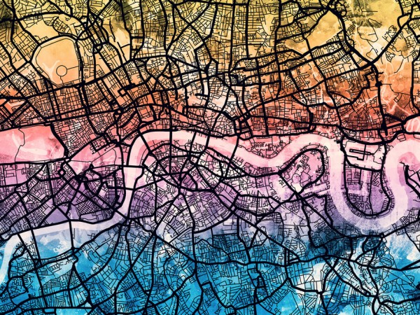 輸入壁紙 カスタム壁紙 PHOTOWALL / London England Street Map (e311427)