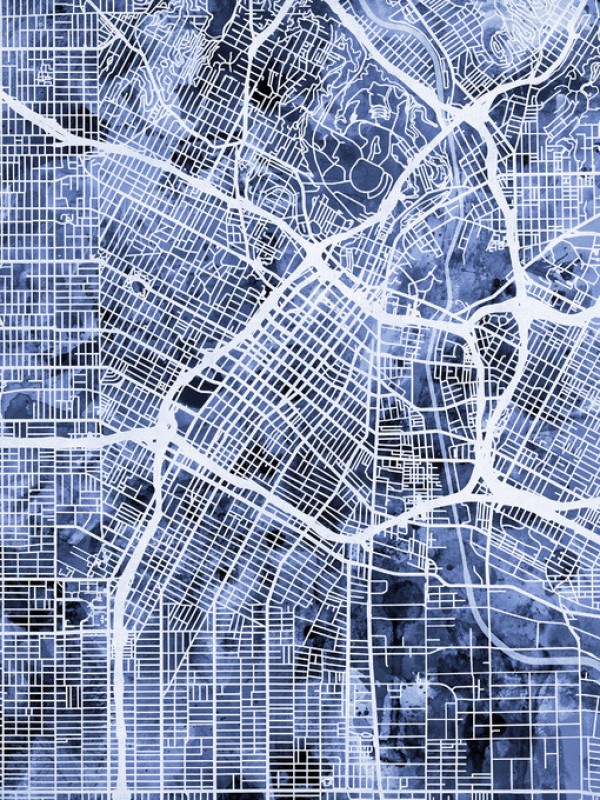 輸入壁紙 カスタム壁紙 PHOTOWALL / Los Angeles City Street Map (e311434)