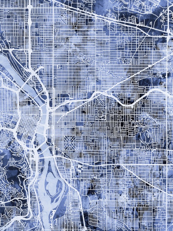 輸入壁紙 カスタム壁紙 PHOTOWALL / Portland Oregon City Map (e311439)