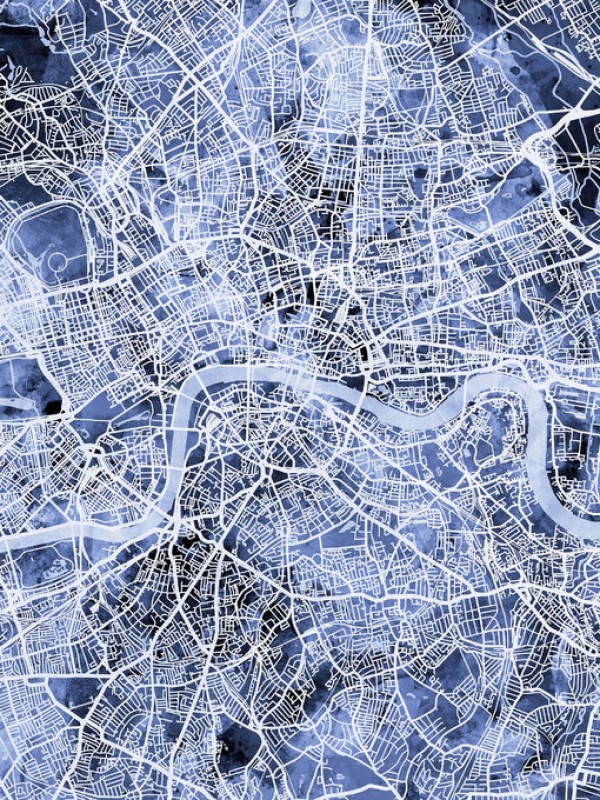 輸入壁紙 カスタム壁紙 PHOTOWALL / London England Street Map (e311462)