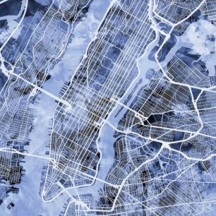 輸入壁紙 カスタム壁紙 PHOTOWALL / New York City Street Map (e311468)