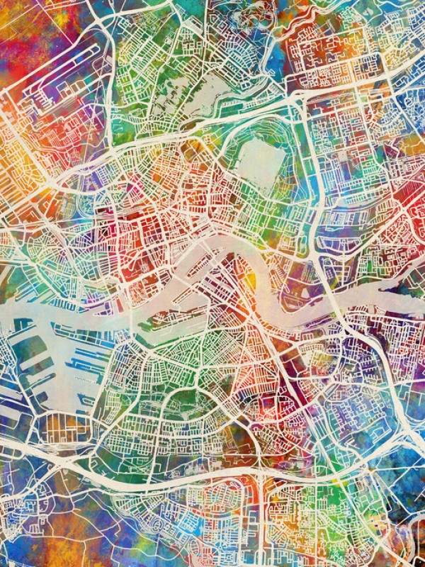 輸入壁紙 カスタム壁紙 PHOTOWALL / Rotterdam Netherlands City Map (e311477)