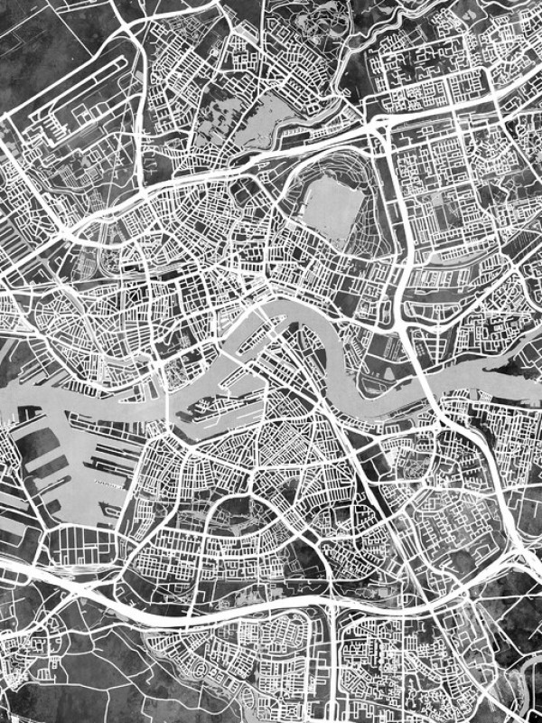 輸入壁紙 カスタム壁紙 PHOTOWALL / Rotterdam Netherlands City Map (e311478)