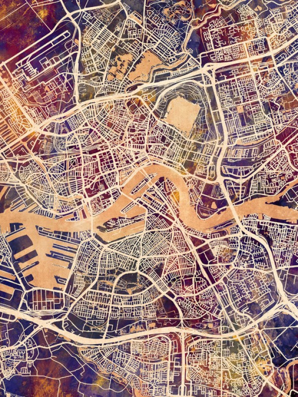 輸入壁紙 カスタム壁紙 PHOTOWALL / Rotterdam Netherlands City Map (e311479)