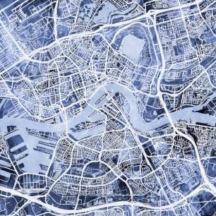 輸入壁紙 カスタム壁紙 PHOTOWALL / Rotterdam Netherlands City Map (e311480)