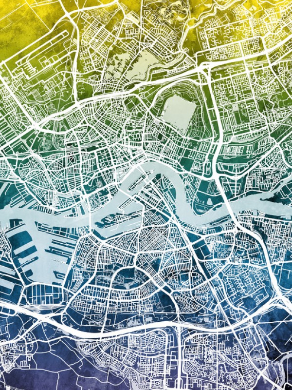 輸入壁紙 カスタム壁紙 PHOTOWALL / Rotterdam Netherlands City Map (e311481)