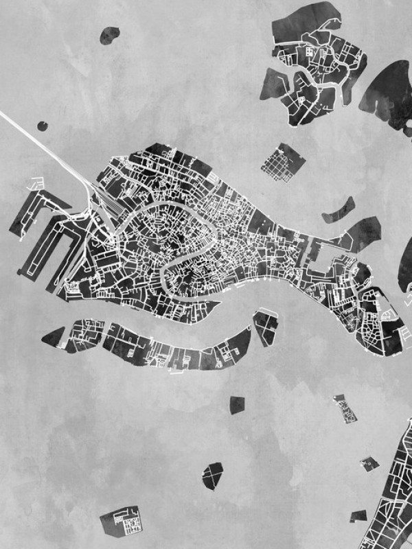 輸入壁紙 カスタム壁紙 PHOTOWALL / Venice Italy City Map (e311490)