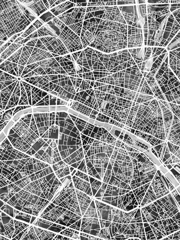 輸入壁紙 カスタム壁紙 PHOTOWALL / Paris France City Map (e311502)