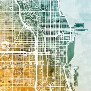 輸入壁紙 カスタム壁紙 PHOTOWALL / Chicago City Street Map (e311508)