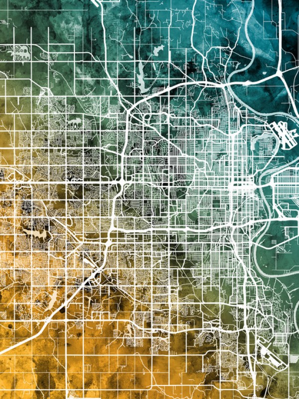輸入壁紙 カスタム壁紙 PHOTOWALL / Omaha Nebraska City Map (e311513)