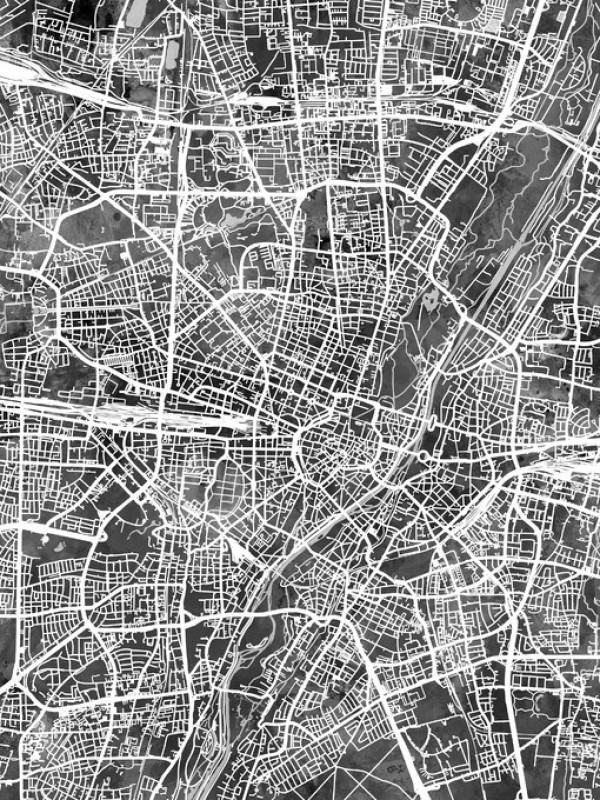 輸入壁紙 カスタム壁紙 PHOTOWALL / Munich Germany City Map (e311535)