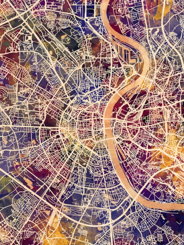 輸入壁紙 カスタム壁紙 PHOTOWALL / Cologne Germany City Map (e311542)