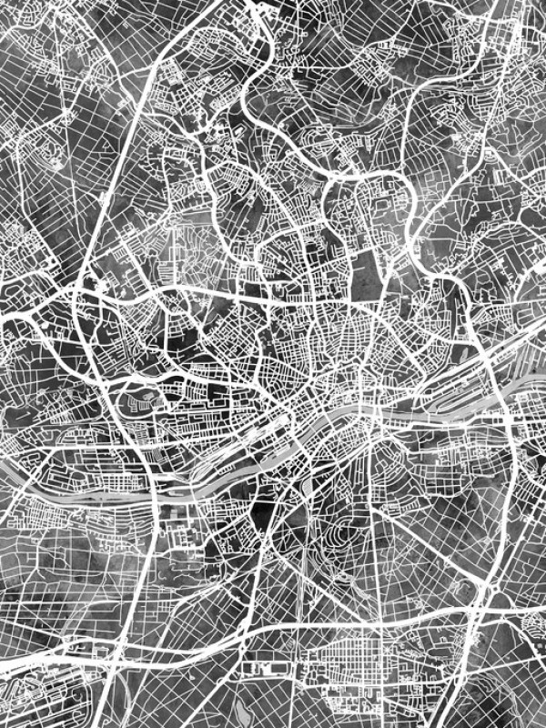 輸入壁紙 カスタム壁紙 PHOTOWALL / Frankfurt Germany City Map (e311547)