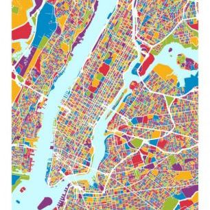 輸入壁紙 カスタム壁紙 PHOTOWALL / New York City Street Map (e311556)