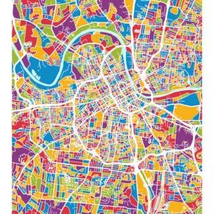輸入壁紙 カスタム壁紙 PHOTOWALL / Nashville Tennessee City Map (e311557)