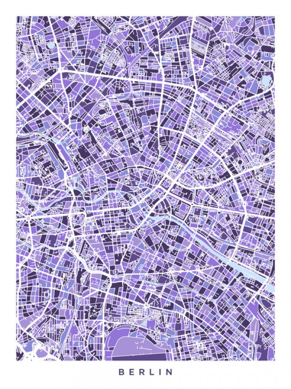 輸入壁紙 カスタム壁紙 PHOTOWALL / Berlin Germany City Map (e311563)