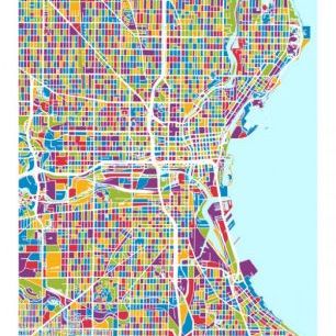 輸入壁紙 カスタム壁紙 PHOTOWALL / Milwaukee Wisconsin City Map (e311569)