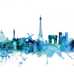 輸入壁紙 カスタム壁紙 PHOTOWALL / Paris France Skyline (e311617)
