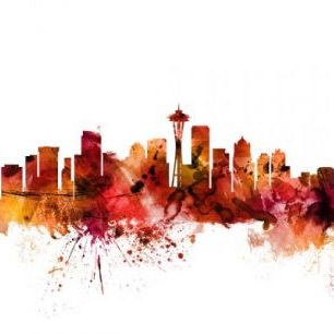 輸入壁紙 カスタム壁紙 PHOTOWALL / Seattle Washington Skyline (e311861)