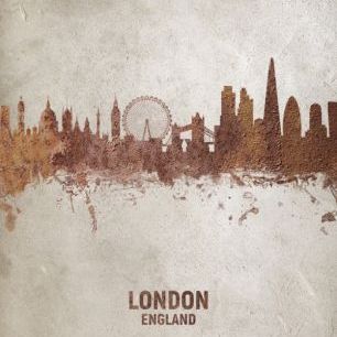 輸入壁紙 カスタム壁紙 PHOTOWALL / London England Rust Skyline (e312105)