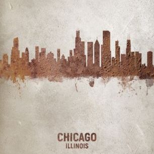 輸入壁紙 カスタム壁紙 PHOTOWALL / Chicago Illinois Rust Skyline (e312108)