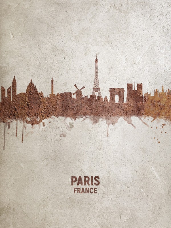 輸入壁紙 カスタム壁紙 PHOTOWALL / Paris France Rust Skyline (e312111)
