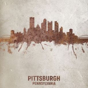 輸入壁紙 カスタム壁紙 PHOTOWALL / Pittsburgh Pennsylvania Rust Skyline (e312112)