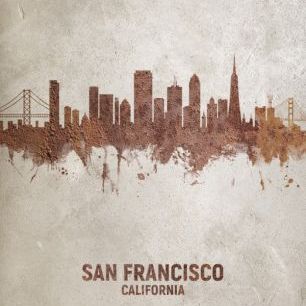 輸入壁紙 カスタム壁紙 PHOTOWALL / San Francisco California Rust Skyline (e312113)