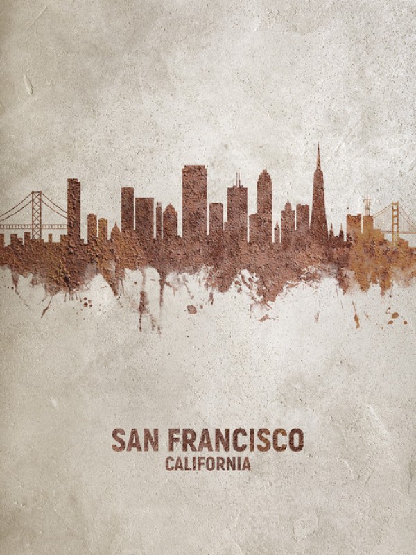 輸入壁紙 カスタム壁紙 PHOTOWALL / San Francisco California Rust Skyline (e312113)