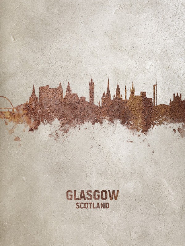 輸入壁紙 カスタム壁紙 PHOTOWALL / Glasgow Scotland Rust Skyline (e312118)