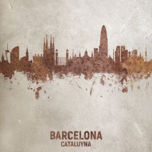 輸入壁紙 カスタム壁紙 PHOTOWALL / Barcelona Spain Rust Skyline (e312119)