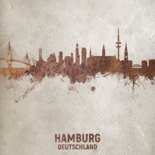 輸入壁紙 カスタム壁紙 PHOTOWALL / Hamburg Germany Rust Skyline (e312123)