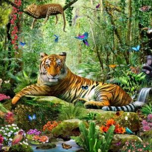 輸入壁紙 カスタム壁紙 PHOTOWALL / Tiger In The Jungle (e312180)