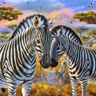 輸入壁紙 カスタム壁紙 PHOTOWALL / Loving Zebras (e312193)