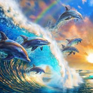 輸入壁紙 カスタム壁紙 PHOTOWALL / Dolphin Wave (e312218)