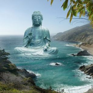 輸入壁紙 カスタム壁紙 PHOTOWALL / Big Sur Tea Garden Buddha (e312361)
