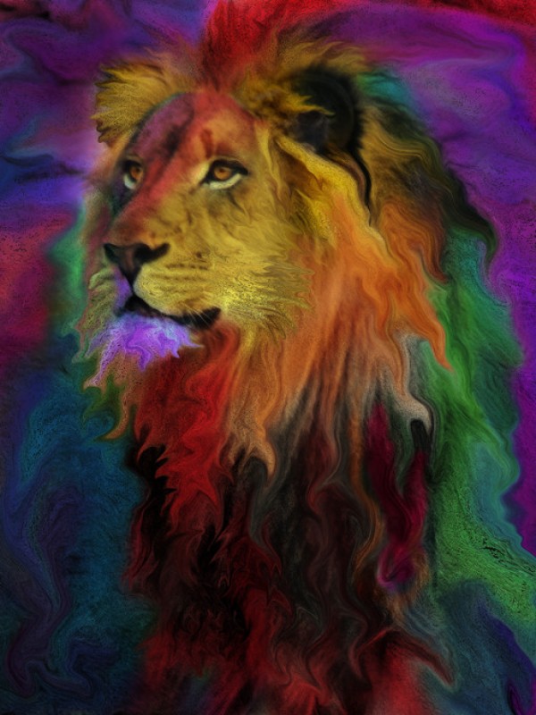 輸入壁紙 カスタム壁紙 Photowall Rainbow Lion E312365 壁紙屋本舗