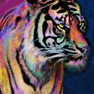輸入壁紙 カスタム壁紙 PHOTOWALL / Rainbow Tiger (e312366)
