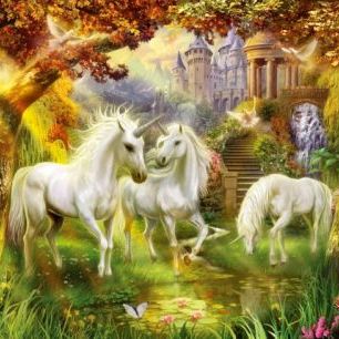 輸入壁紙 カスタム壁紙 PHOTOWALL / Magical Unicorn Forest Amended (e312558)