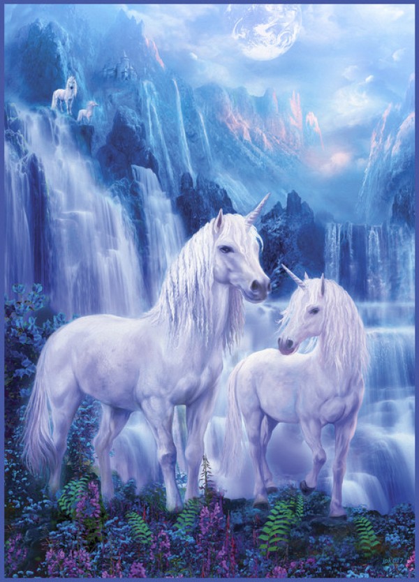 輸入壁紙 カスタム壁紙 Photowall Waterfall Unicorns E312596