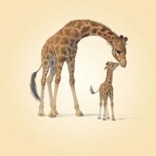 輸入壁紙 カスタム壁紙 PHOTOWALL / Giraffe Calf (e312618)
