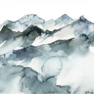 輸入壁紙 カスタム壁紙 PHOTOWALL / Watercolor Mountains (e313896)